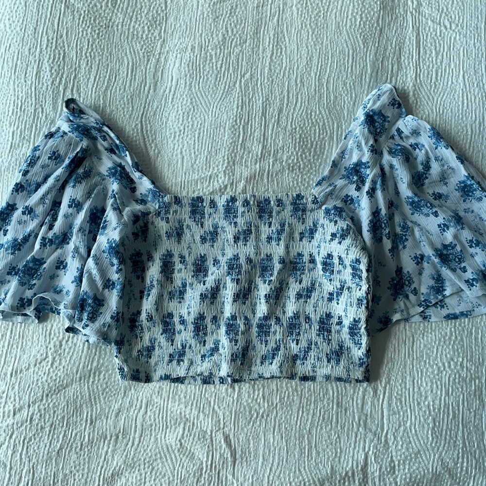 Off Shoulder Floral Shirt